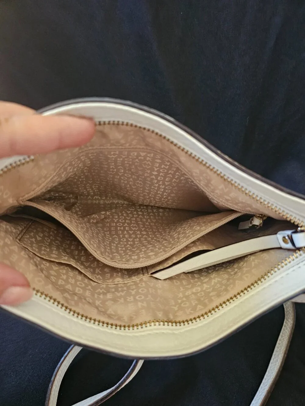 Kate Spade Perri Lane Reidy White Leather Crossbody Bag | Zip Pocket | Like NEW!